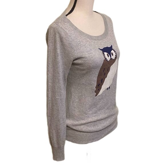 Old Navy Women's Long Sleeve Gray Sweater w/Owl Theme Size XS - Picture 5 of 8